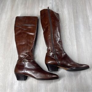 Salvatore Ferragamo Brown Leather Knee-High Boots 8.5